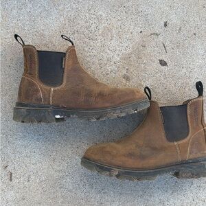 Women’s  Brown Leather Work Chelsea Boots - Wolverine